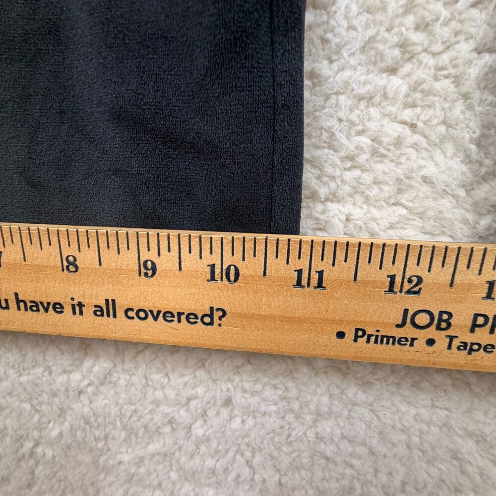 Victoria Secret Medium Wide Leg Snap Black Pants Velour Lux Diamante High Rise - Picture 6 of 13